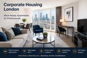 Corporate housing London with work-ready furnished apartments for business travellers and professionals