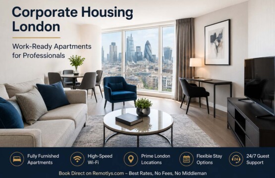 Corporate housing London with work-ready furnished apartments for business travellers and professionals